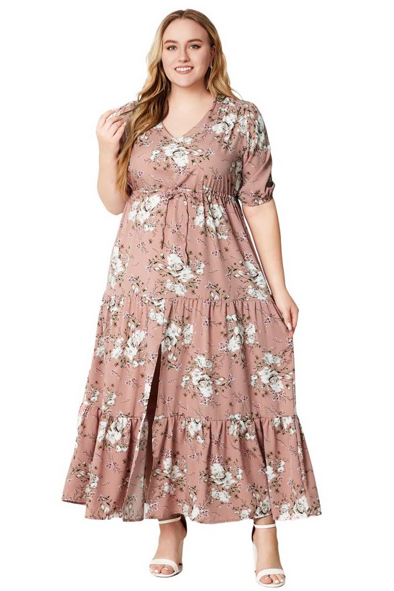 CWDMD3205_PLUS SIZED BOHEMIAN PRINT LOOSE MAXI DRESS