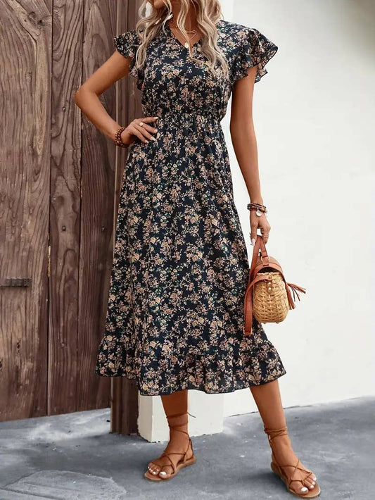 Comfortable, casual, loose cinched-waist dress