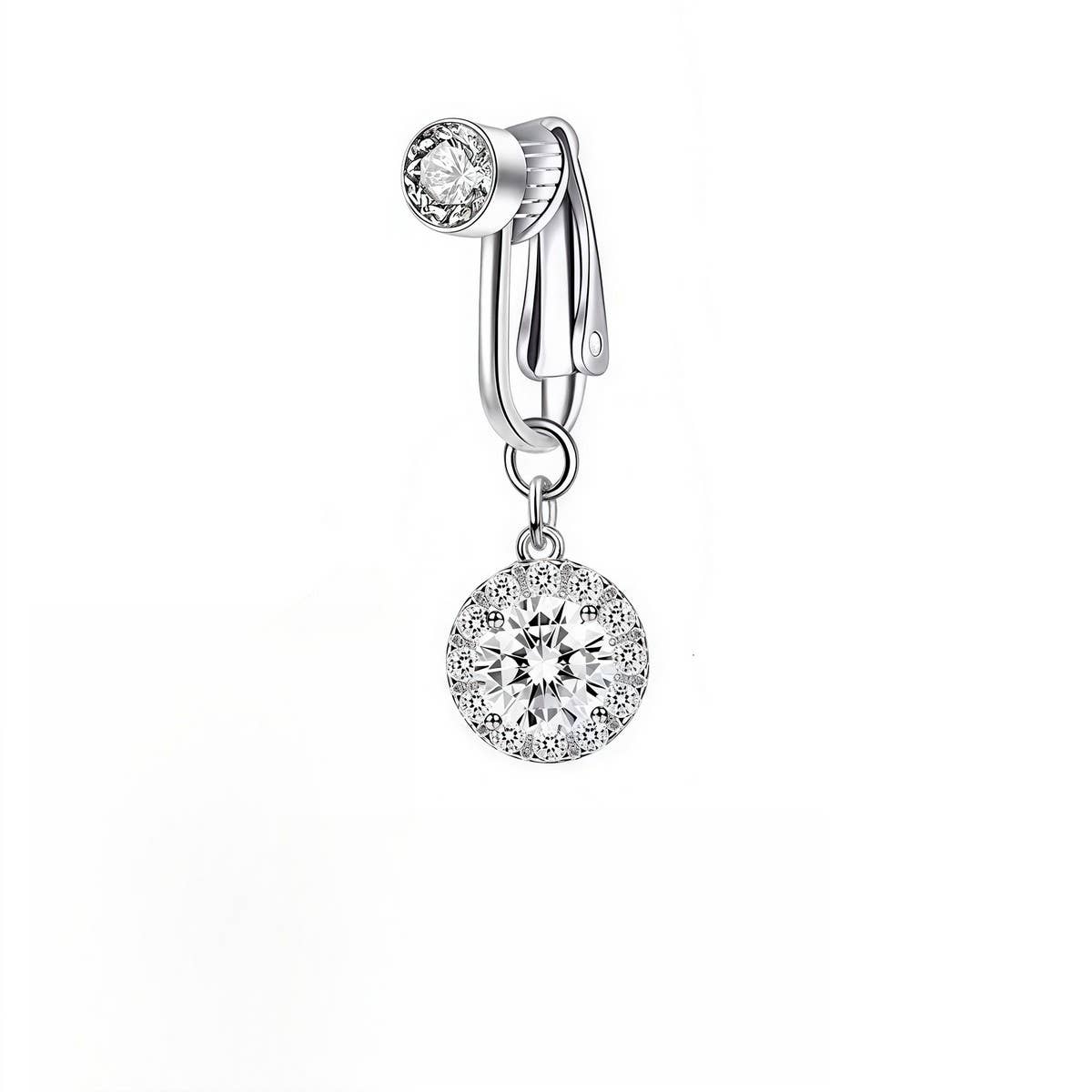 Fake Navel Clip ??No Piercing Belly Button Ring_CWMM9190