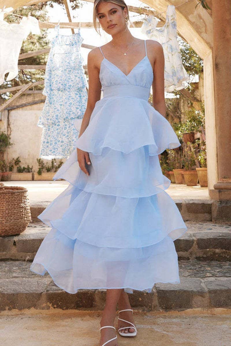 CWDHL1070_BACKLESS SUSPENDER PLEATED DRESS SLIM FIT DRESS