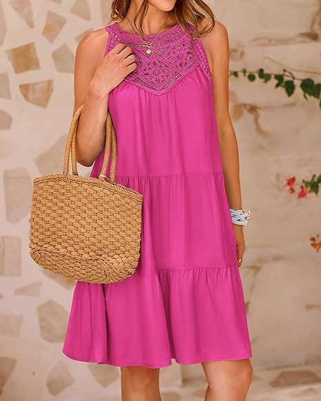 Casual sleeveless cut-out backless dress