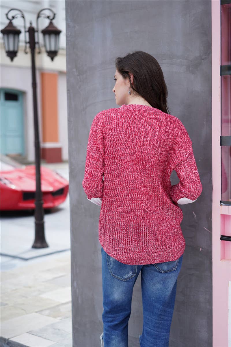 CWOSWL1418_Crew Neck Pullover Casual Sweater