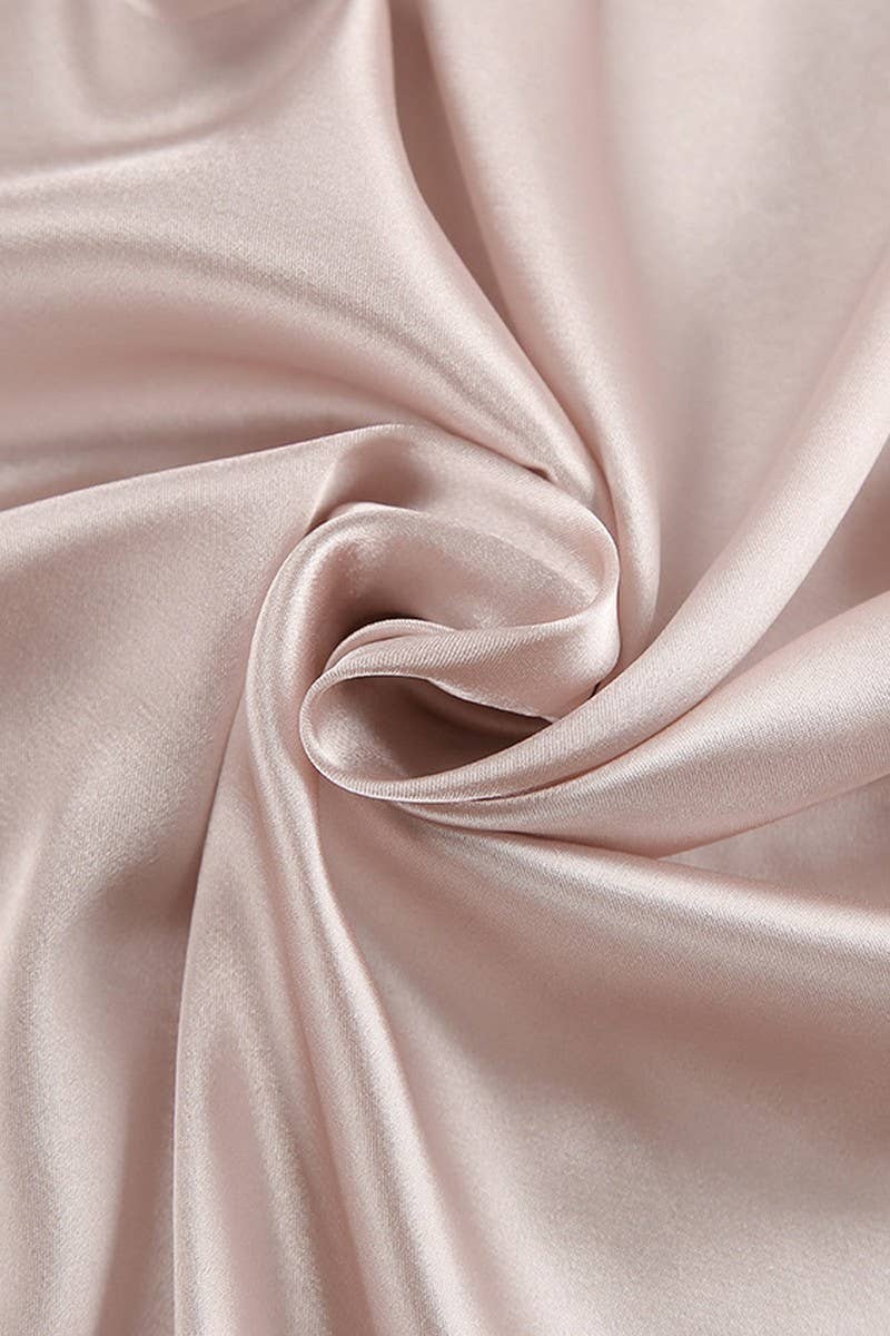 CWSPJ0267_SOLID COLOR SATIN HOME WEAR THREE PIECE SET