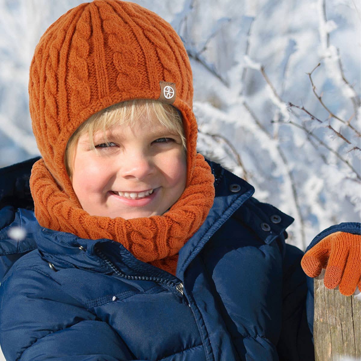 CHILDREN'S WINTER SCARF WARM THREE-PIECE SET