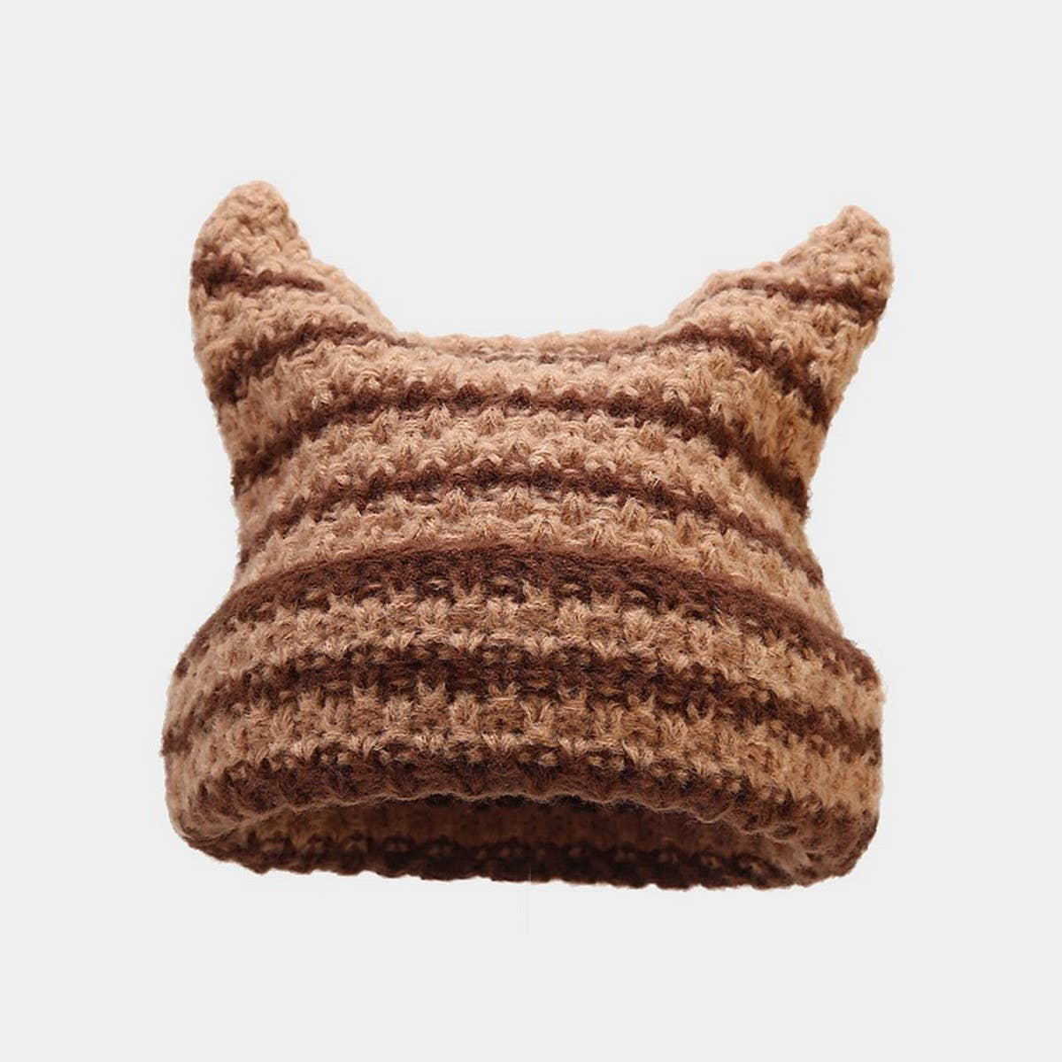 DEVIL EARS STRIPED WOOL KNITTED HAT_CWAH2125
