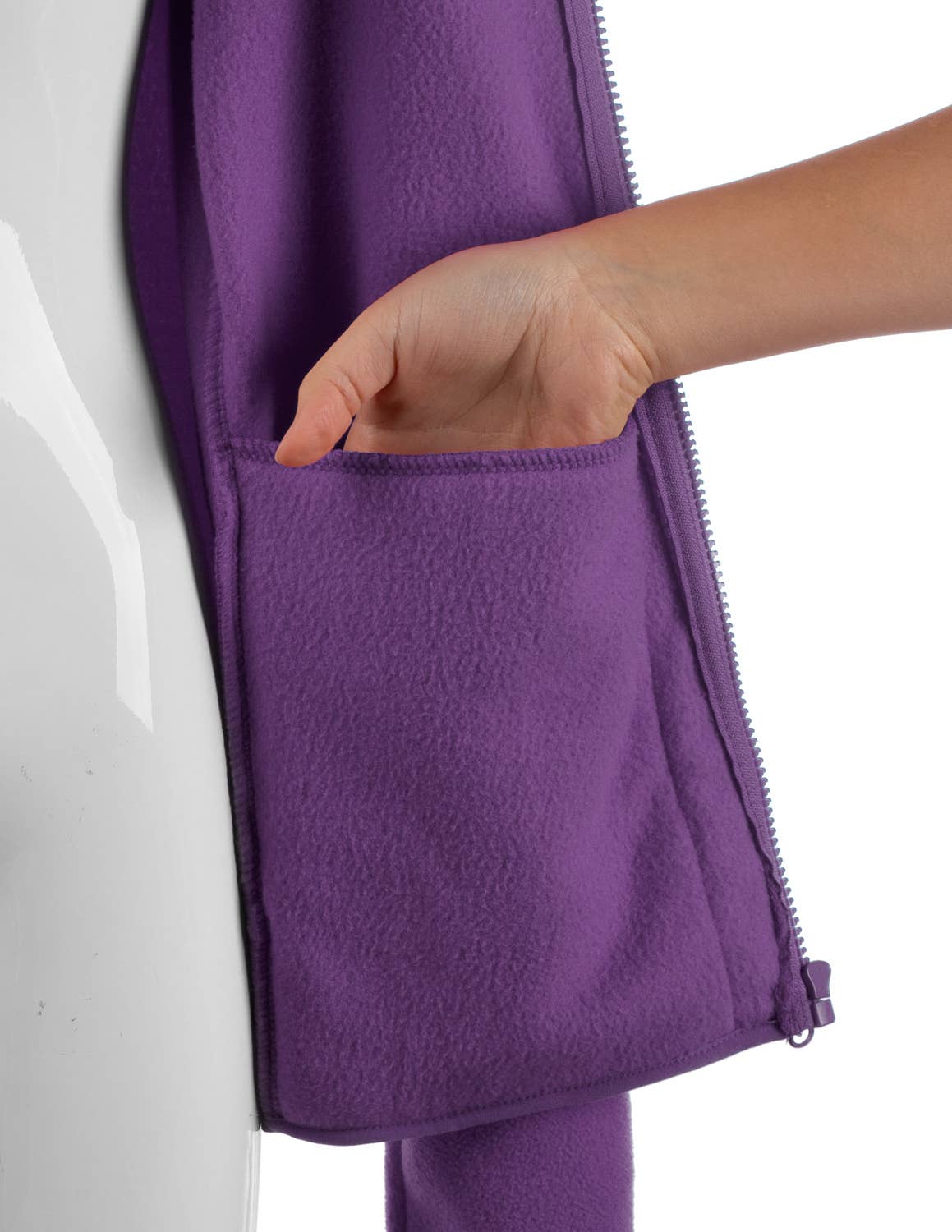 CWOJA693_Long Sleeve Full-Zip Thermal Basic Fleece Jacket