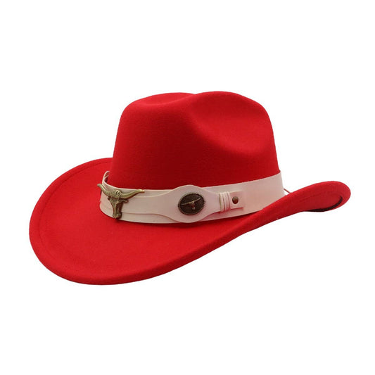Unisex Wool Fedora Jazz Hat Western Ethnic Style_CWAH04427