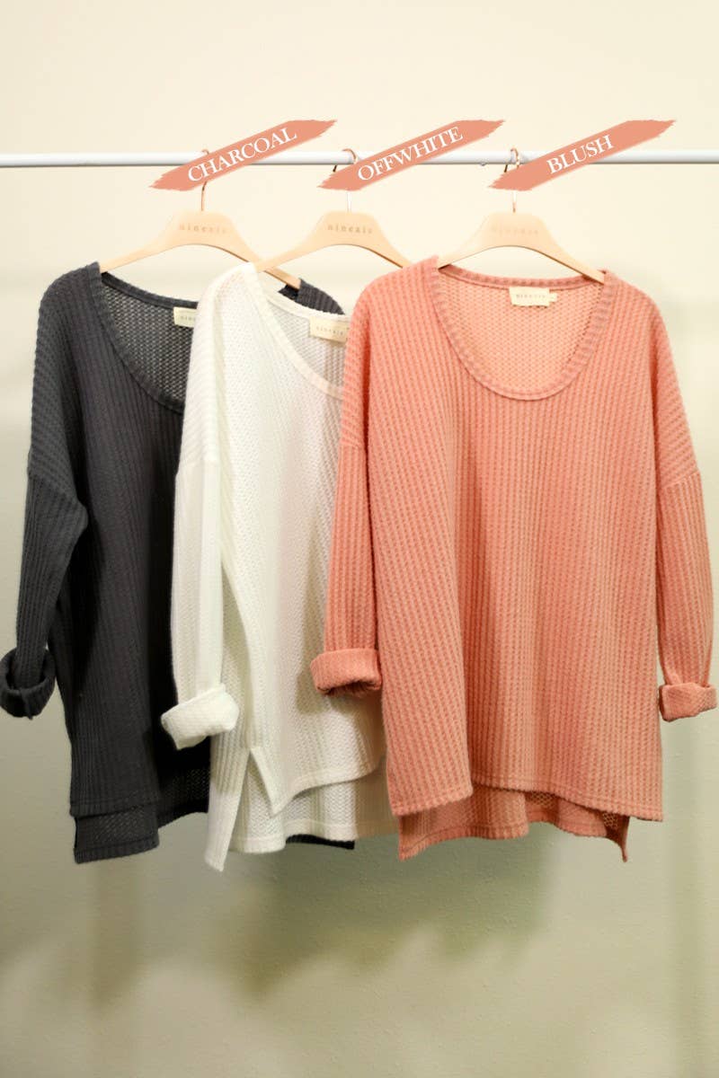 CWOSWL1833_SOFT LOOSE FIT PULLOVER SWEATER KNIT TOP