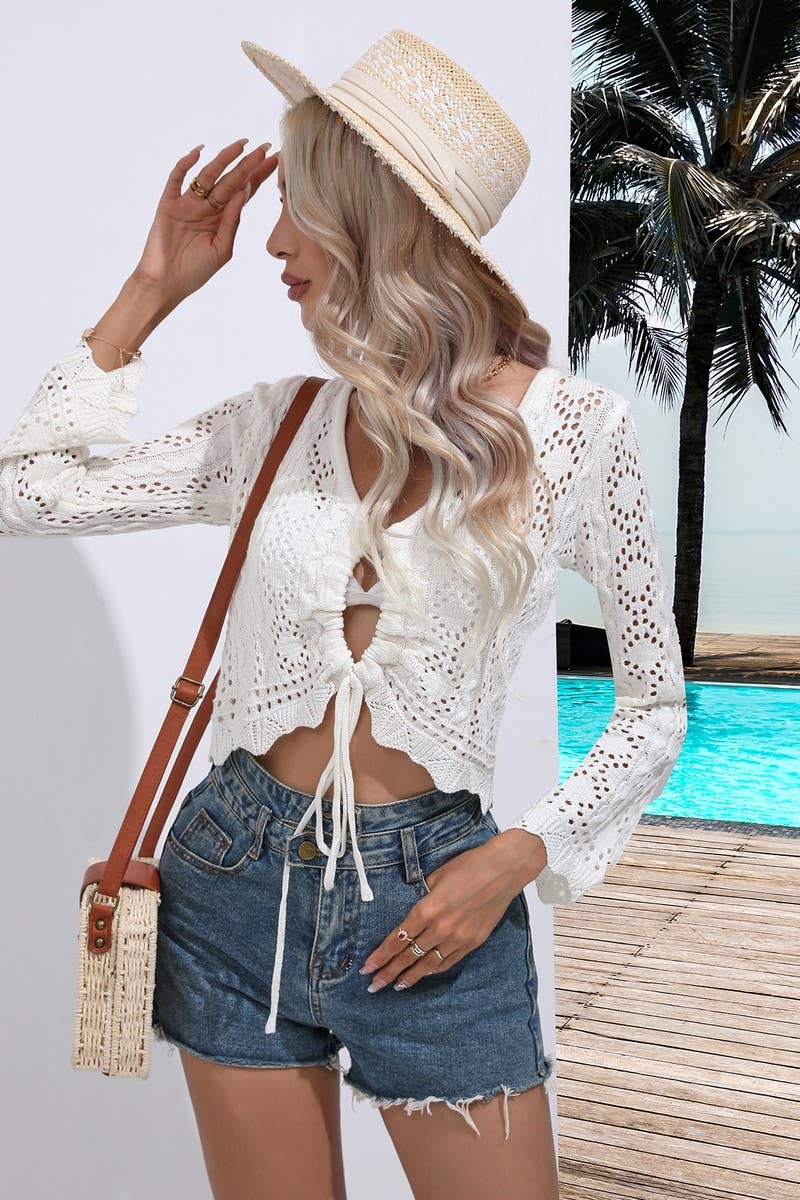 CWOSWL2095_V-Neck Long Sleeve Sweater