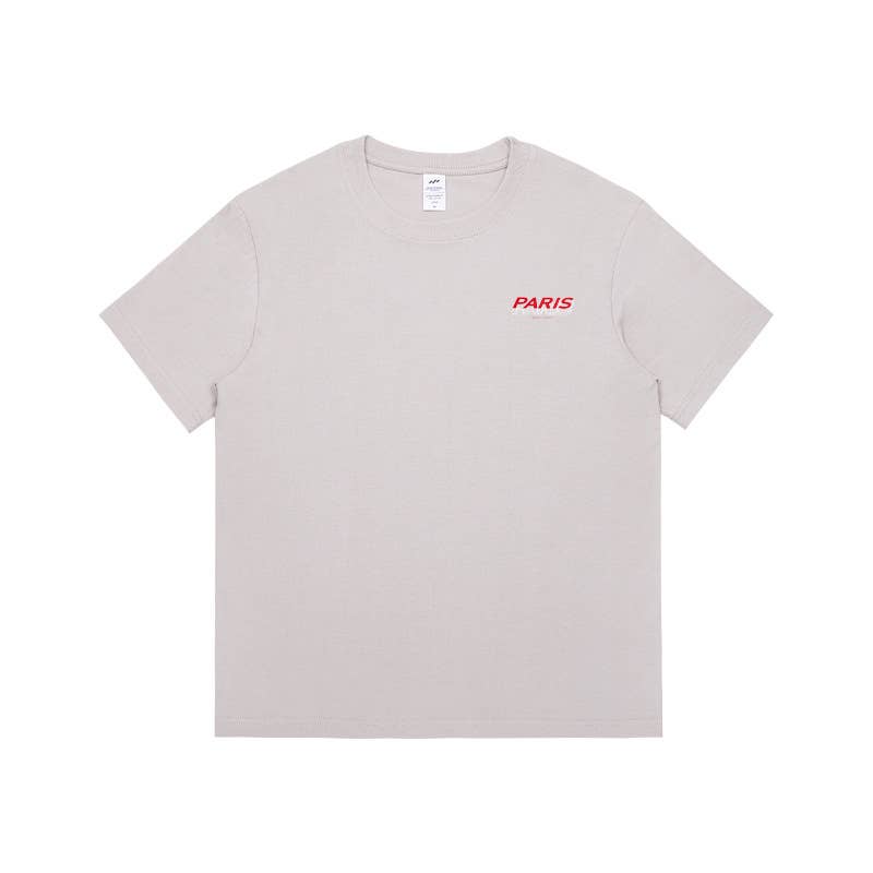 CWTTS0928_ENGLISH LETTER PRINTED ROUND NECK SHORT SLEEVE T