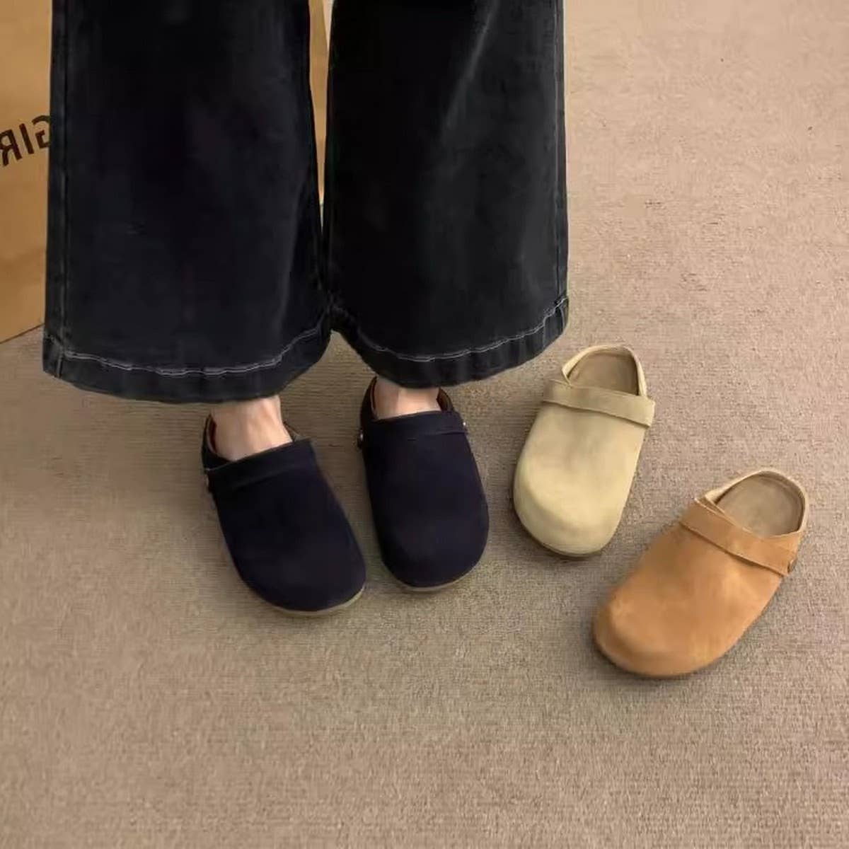 Leather Platform Clog Mules for Women