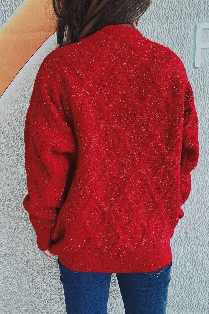 CWOSWL3868_VINTAGE AUTUMN WINTER LONG-SLEEVED GOLD SWEATER