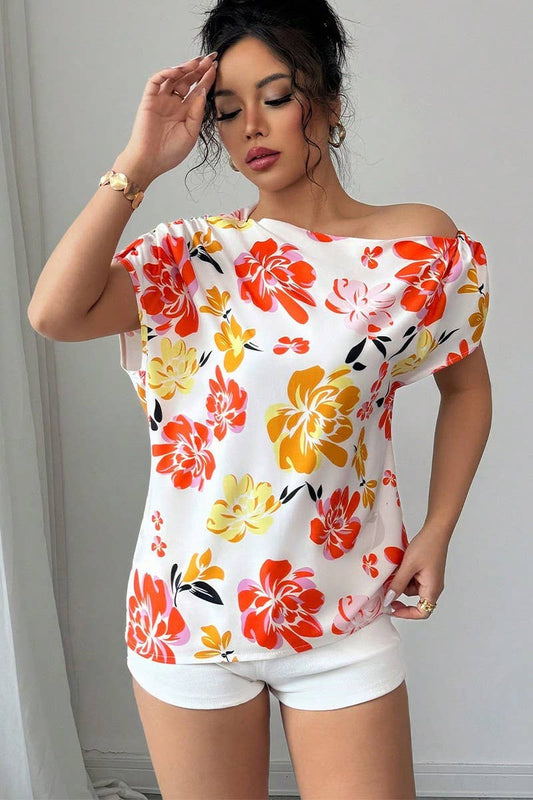 CWTTS1578_SUMMER HOLIDAY STYLE OFF-SHOULDER SHIRT