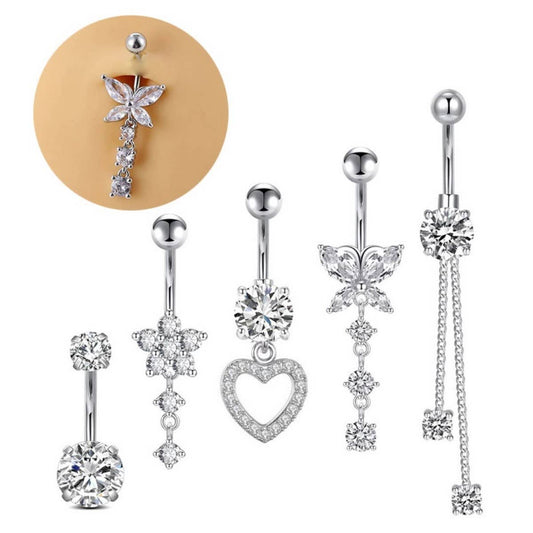 Zircon Belly Ring Set – Steel & Copper Piercings_CWMM9176