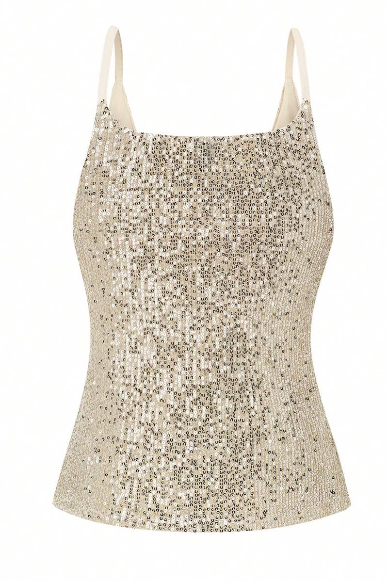 CWTTK0995_SEQUIN V-NECK SPAGHETTI STRAP CAMI TOP