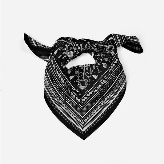 Faux Silk Paisley Print Scarf - Vintage Neck Wrap