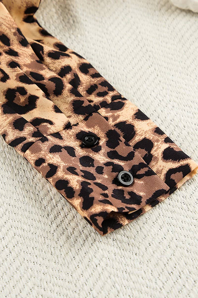 CWSPJ0094_LEOPARD PRINT LONG SLEEVE PANTS PAJAMA SET