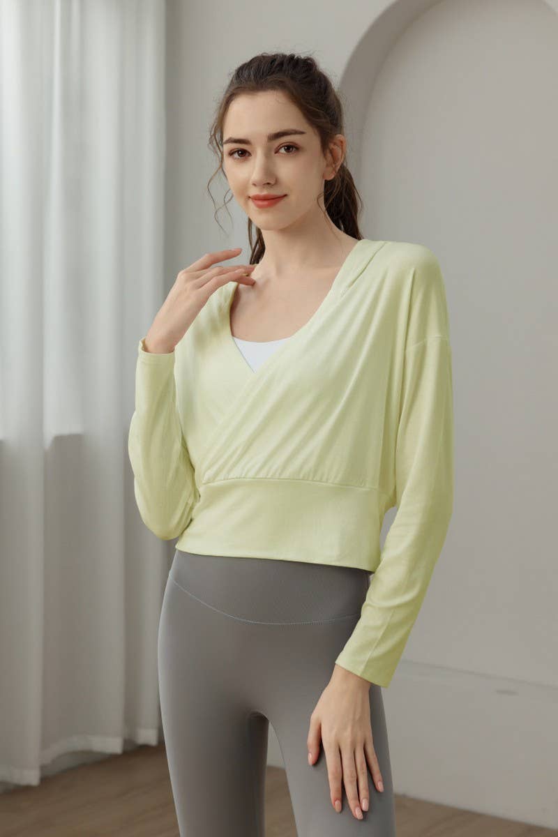 CWTBLL3629_NEW STYLE SPORTS LOOSE YOGA JACKET HOODED TOP