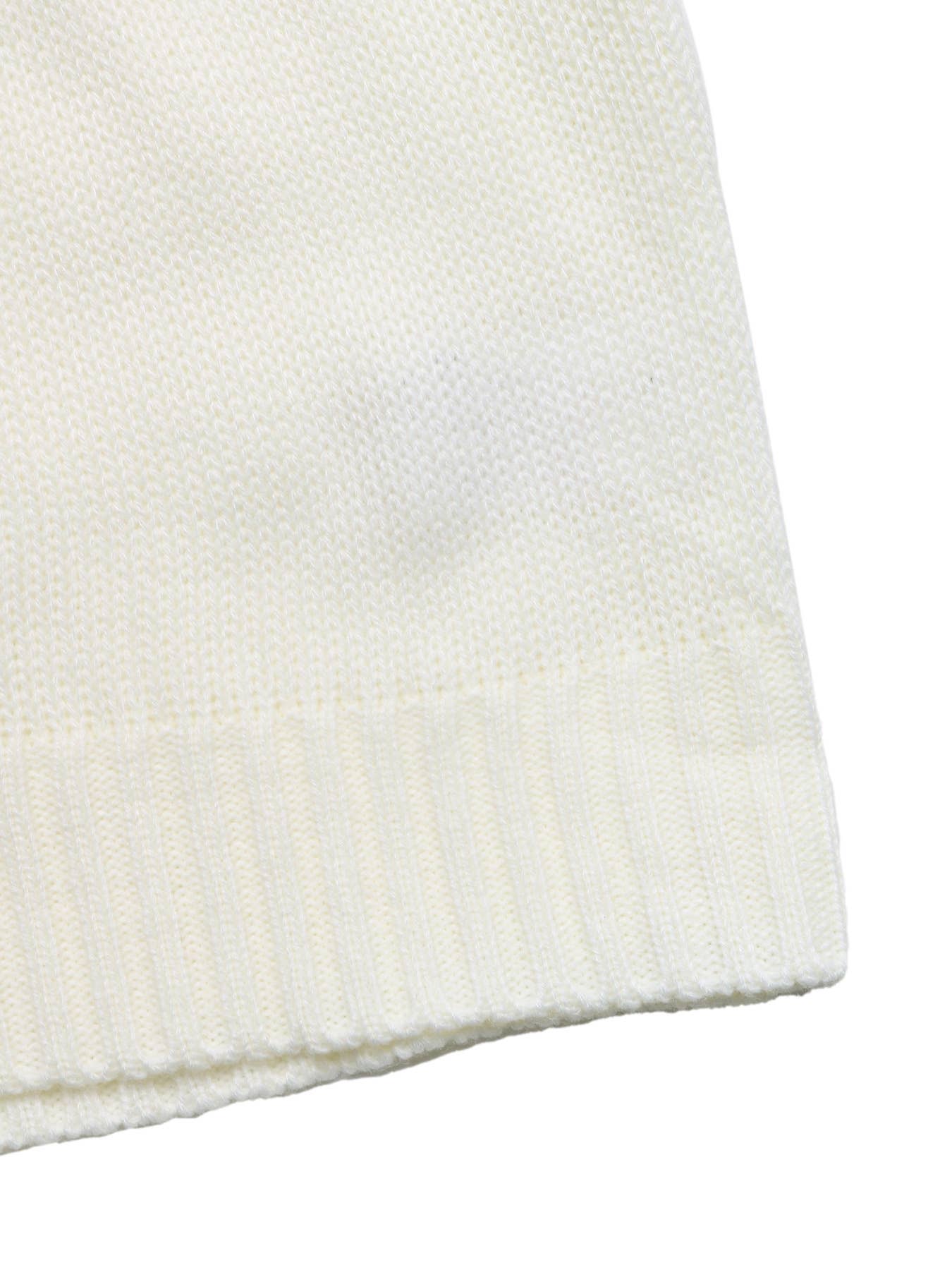 Flower-embroidered round-neck pullover sweater