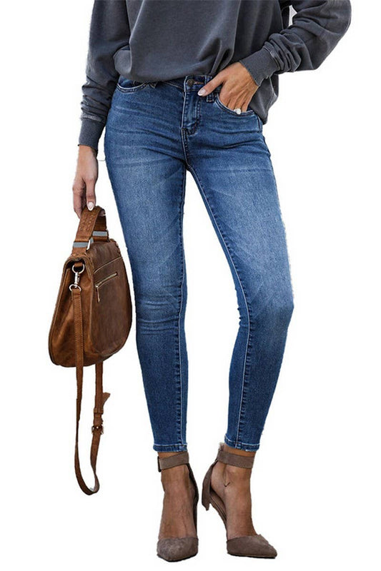 CWJP0605_TRETCH MID RISE SLIM FIT ANKLE SKINNY JEANS