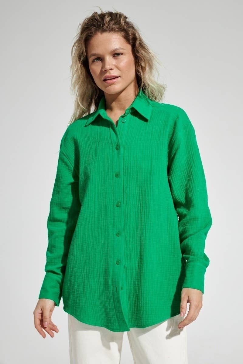 CWTSTL1617_AUTUMN COTTON CREPE LONG-SLEEVED SHIRT