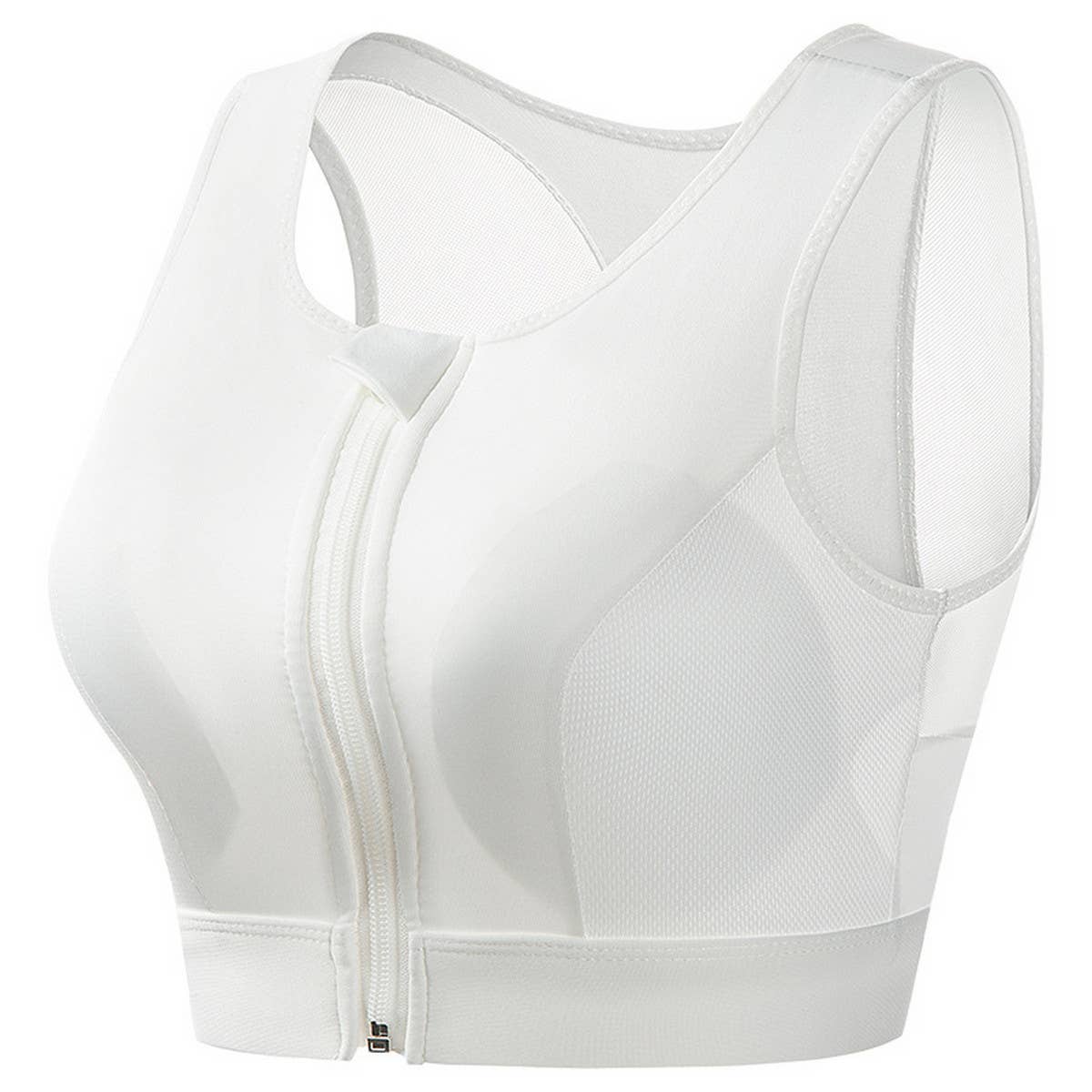 WOMEN RUNNING ZIPPER PUSH-UP YOGA BRA