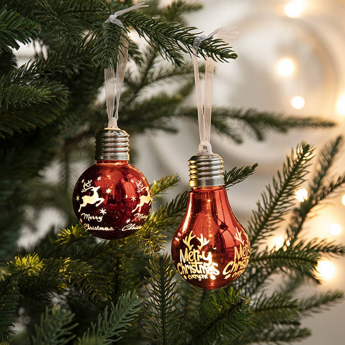 LED Plastic Christmas Tree Hanging Light Ball