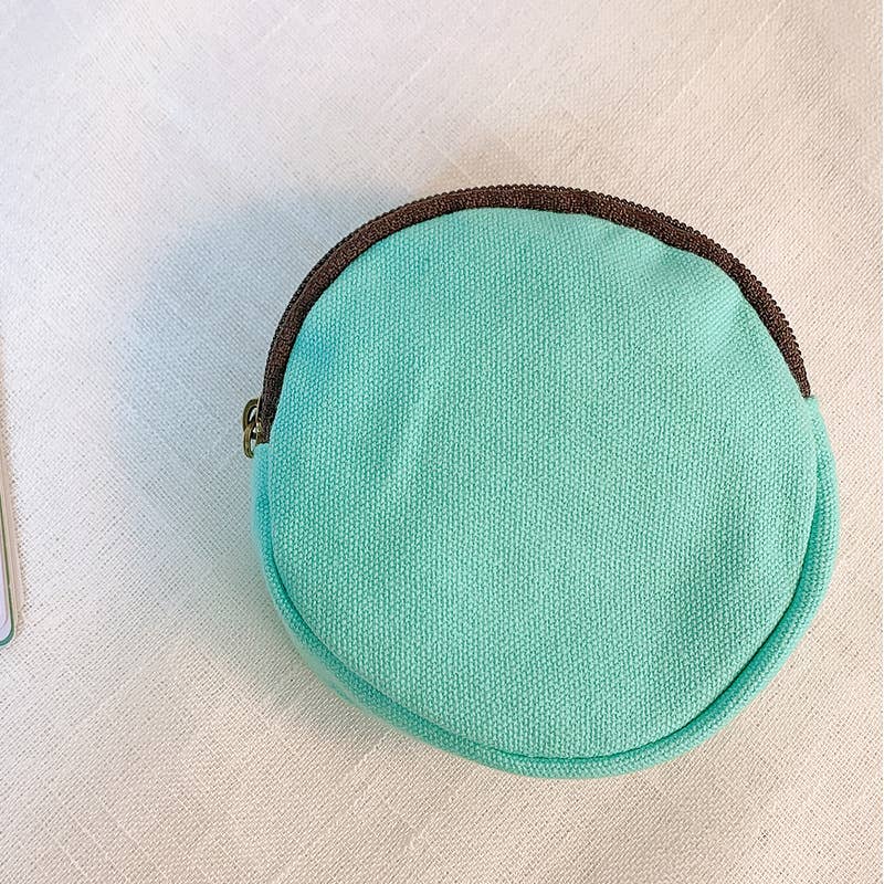 Round cartoon canvas coin purse and money bag