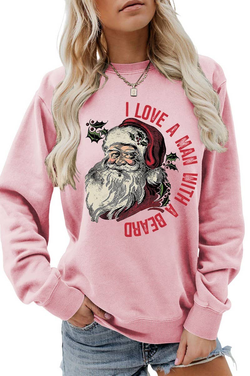 CWTBLL01329_SANTA LETTER PRINT CHRISTMAS PULLOVER SWEATSHIRT