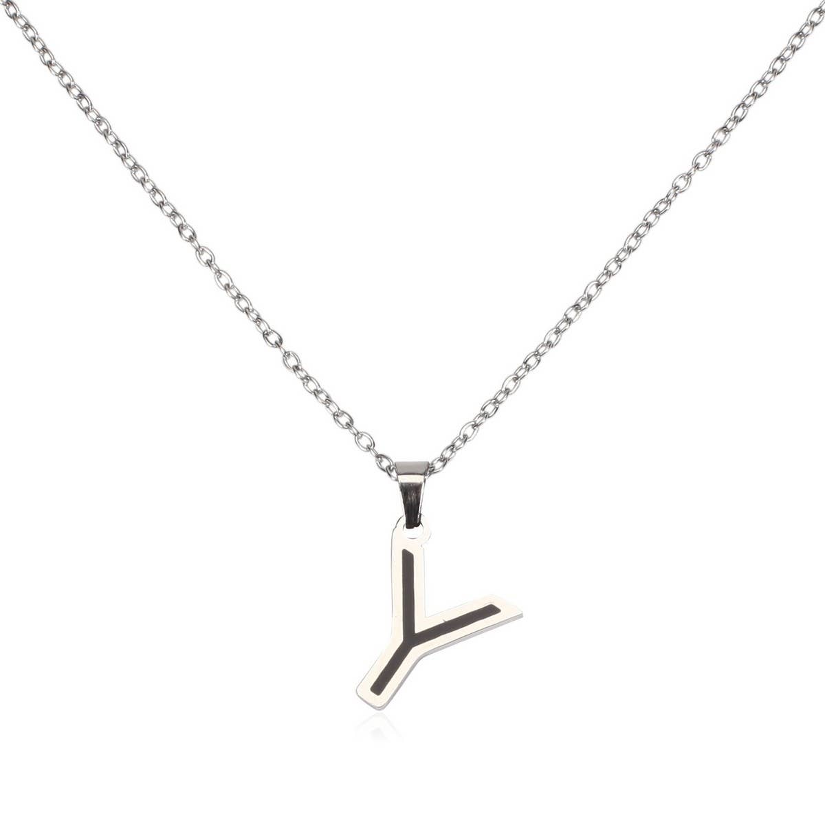 CWAJE05716_STAINLESS STEEL ALPHABET LETTER PENDANT NECKLACE