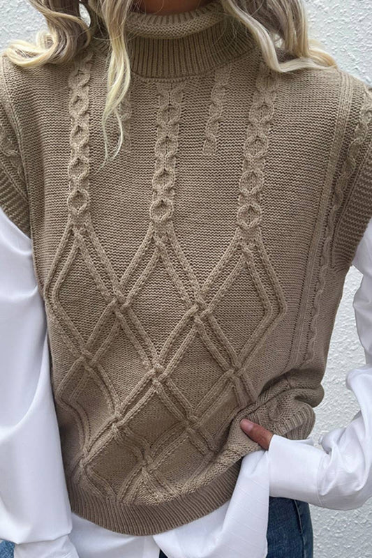 CWOV0618_SOLID COLOR SLEEVELESS TRADE VEST WITH HIGH NECK