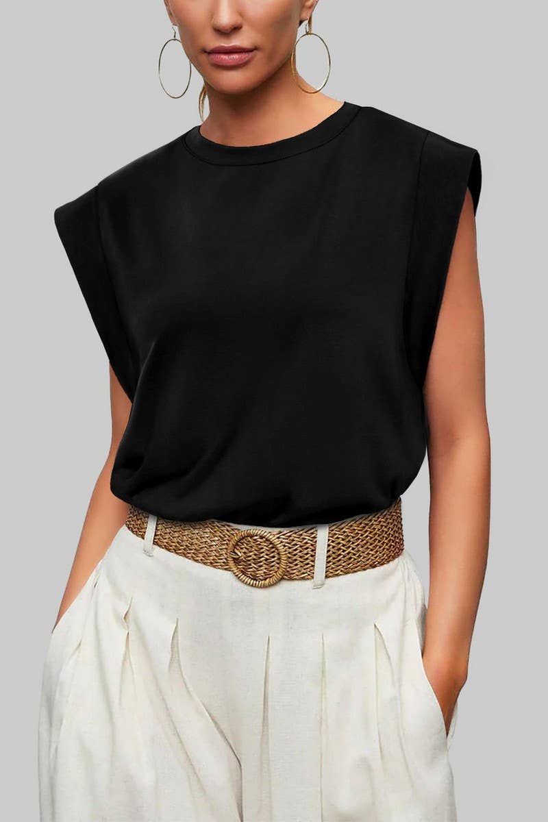 CWTTSL0240_Round Neck Sleeveless Knit Top