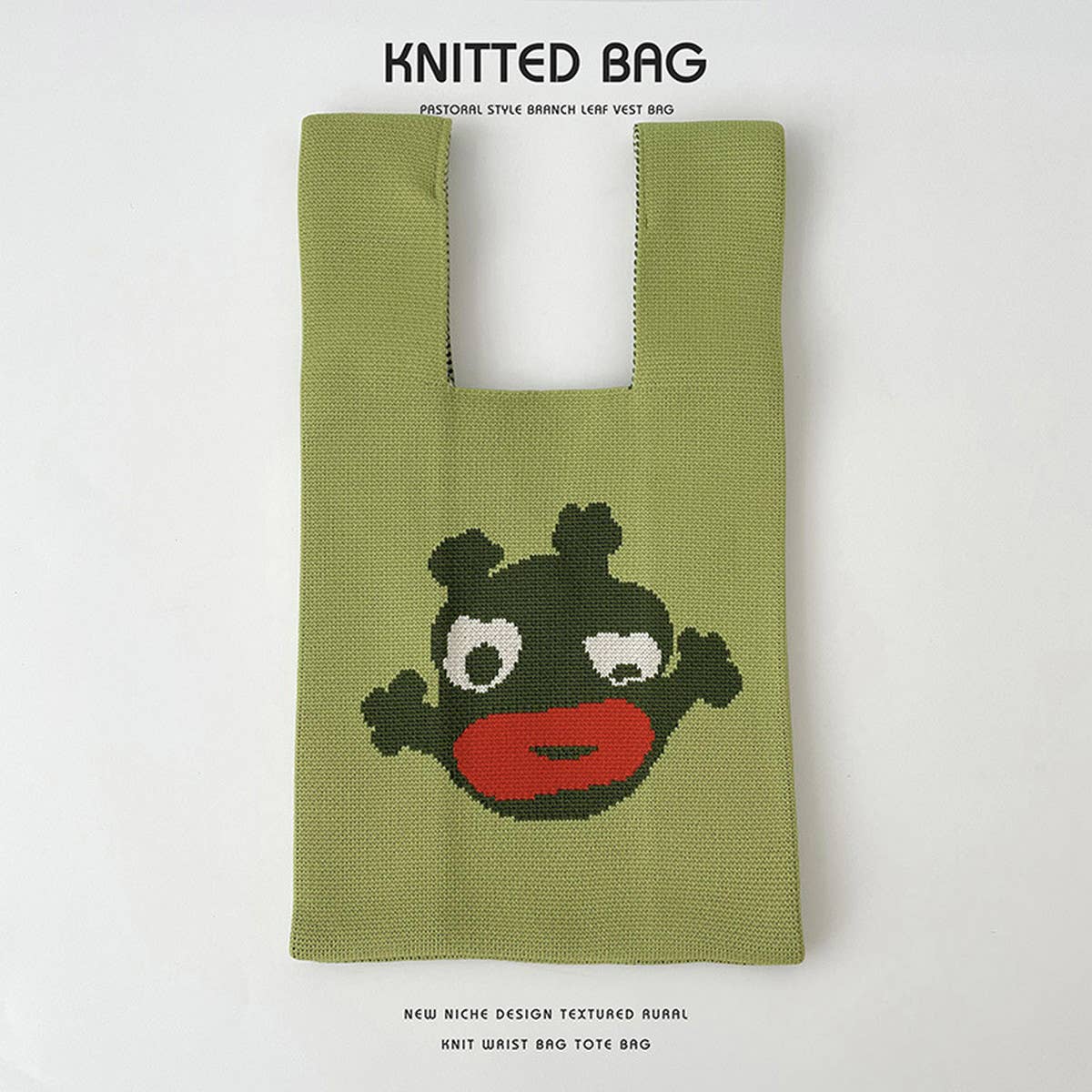 CUTE CARTOON ANIMAL KNITTED SHOULDER BAG HANDBAG_CWAB2397