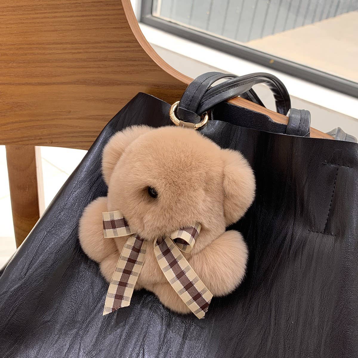 CUTE BEAR DOLL FUR BAG PENDANT CAR KEYCHAIN