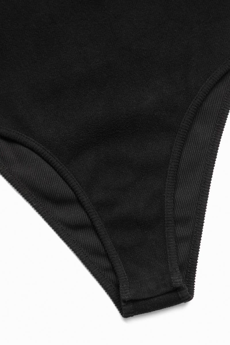 CWSBSL0080_SLIM FIT LONG SLEEVE RIBBED KNIT BODYSUIT