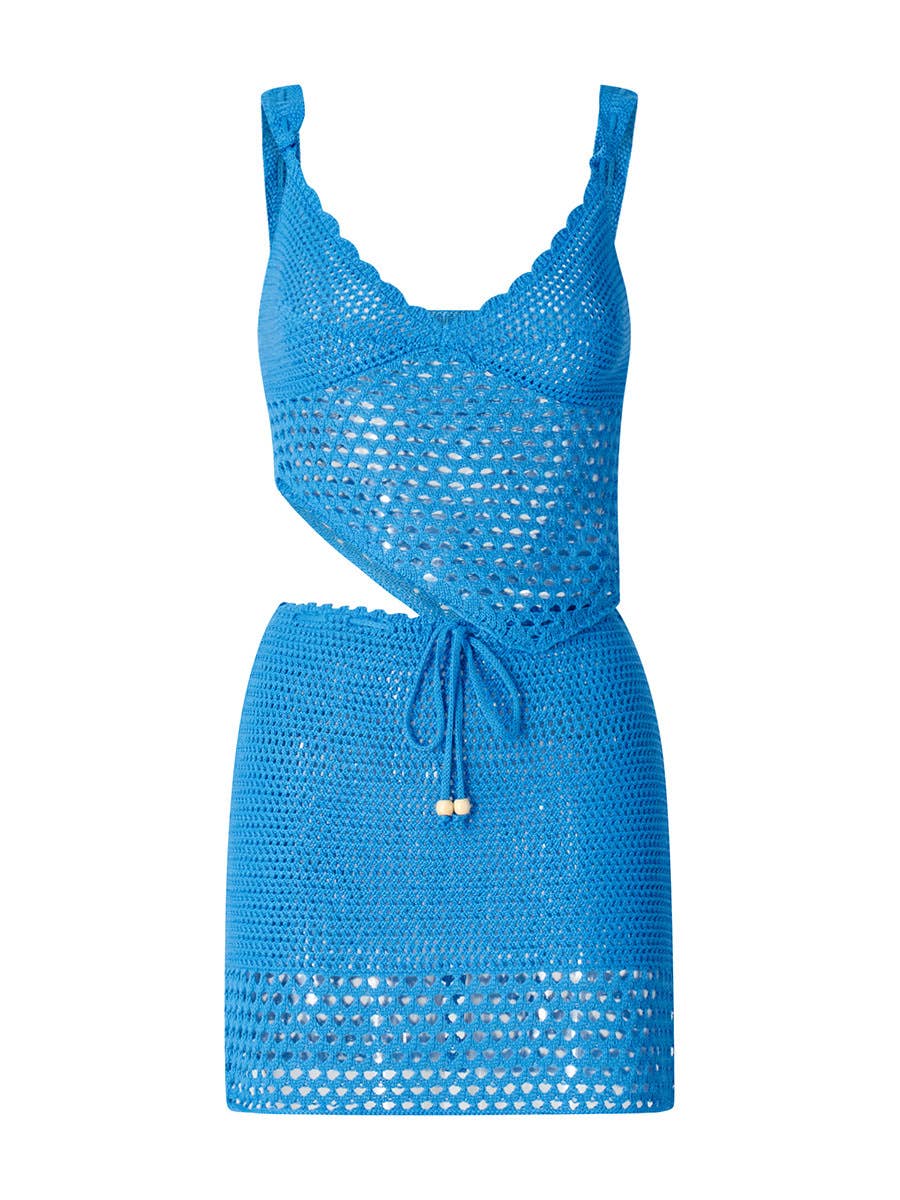 Casual  V-Neck Short Sleeve Crochet Knit Top