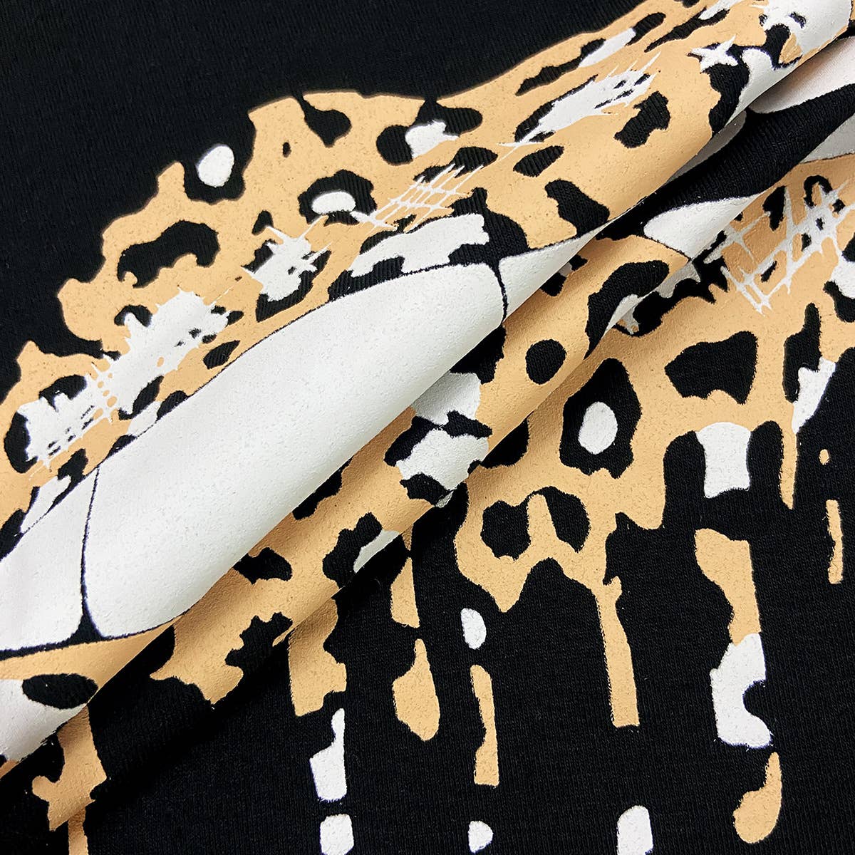 CREW-NECK LIP PRINT LONG-SLEEVED BAGGY HOODIE