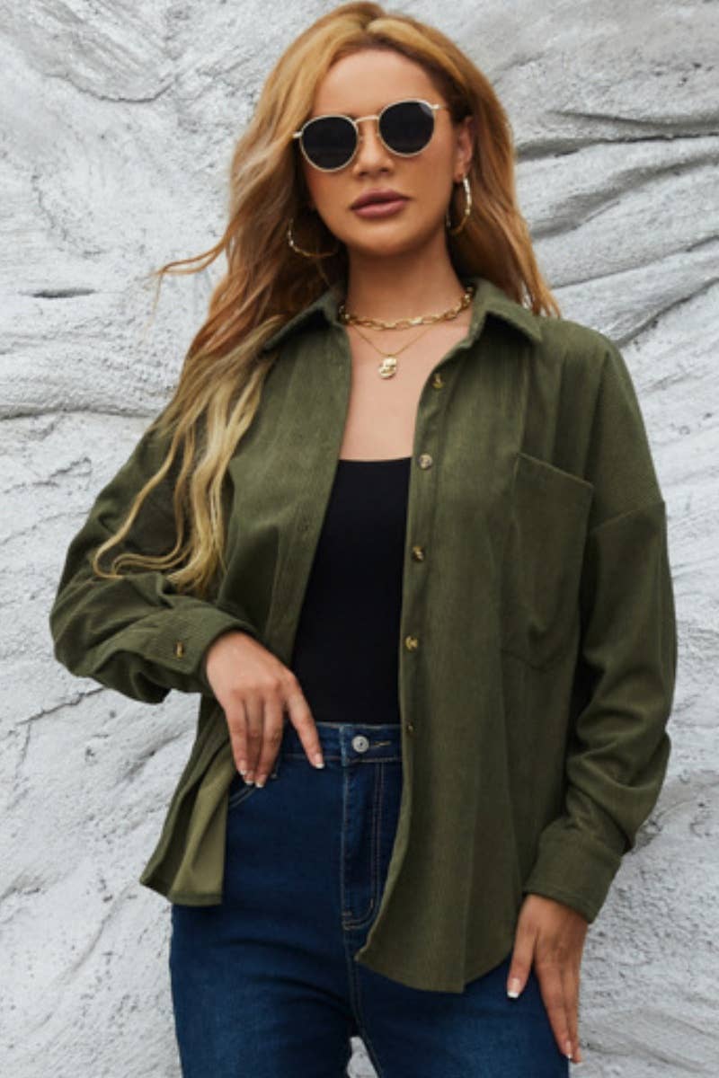 CWTSTL2122_WINTER LOOSE BUTTON-UP LONG-SLEEVED SHIRT TOPS