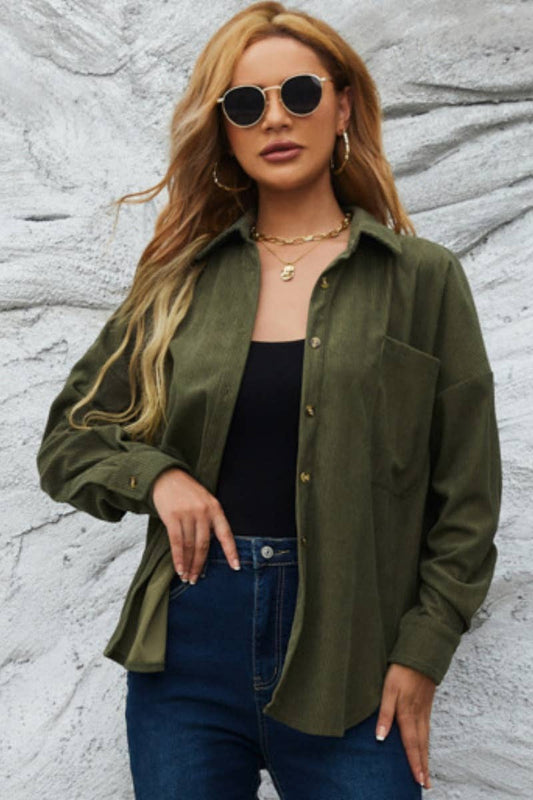 CWTSTL2122_WINTER LOOSE BUTTON-UP LONG-SLEEVED SHIRT TOPS