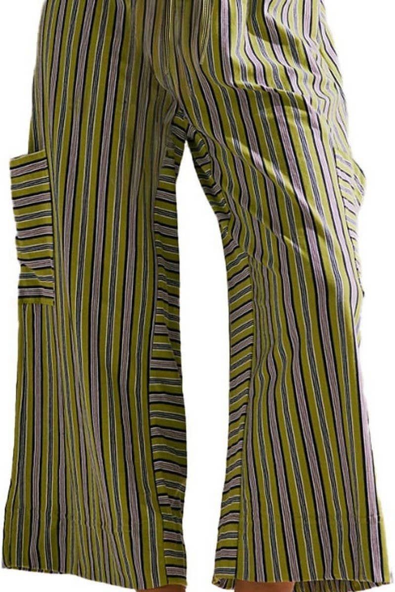CWBLP2157_COLORFUL STRIPED DRAWSTRING STRAIGHT LEG PANTS