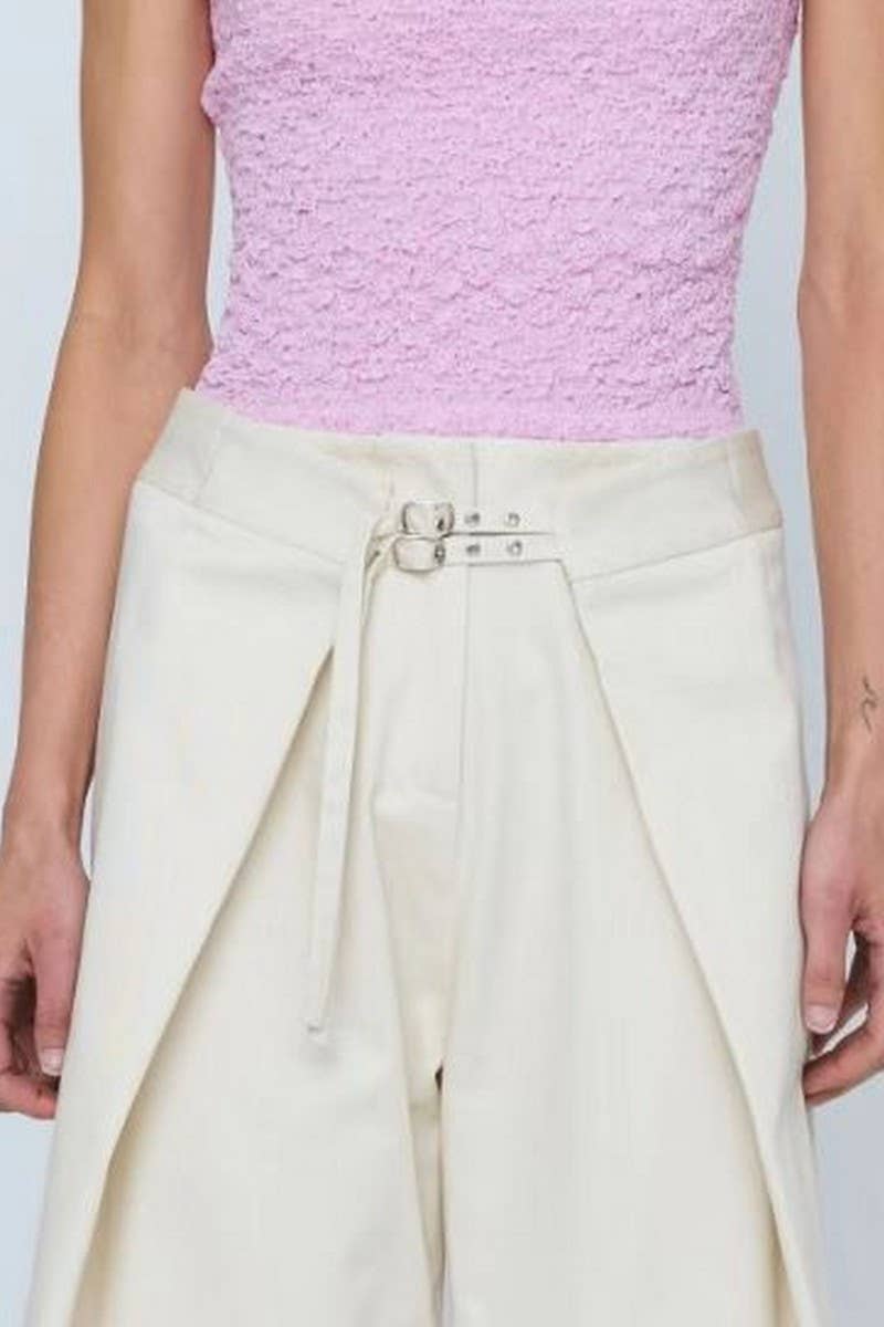 CWBLP2052_LOOSE CASUAL IRREGULAR WIDE LEG PANTS