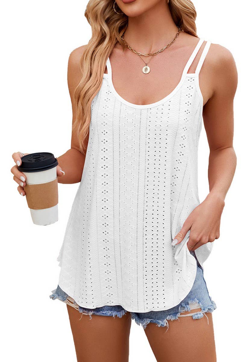 CWTTSL0323_SOLID COLOR ROUND NECK WOMEN'S BOTTOMING VEST TOP