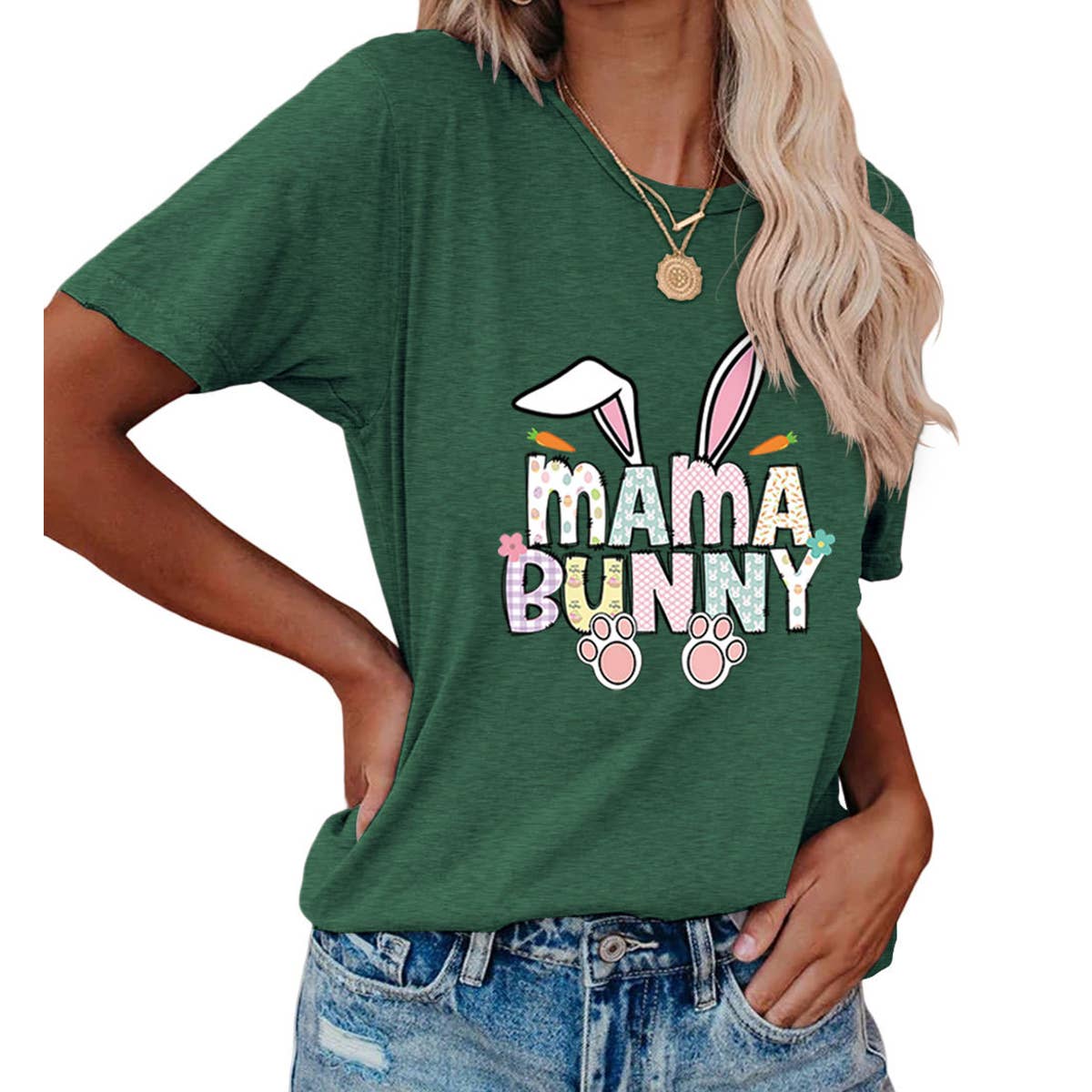 EASTER PULLOVER ROUND NECK FASHION PRINTED T SHIRT_CWTTS0855