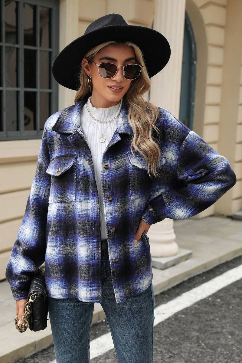 CWTSTL1708_AUTUMN LOOSE LONG-SLEEVED WOOLEN SHIRT JACKET