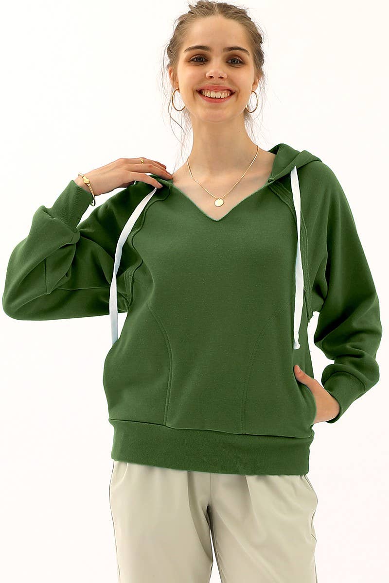 CWOHOL411_HOODIE SWEATSHIRT DRAWSTRING WITH FRONT POCKETS