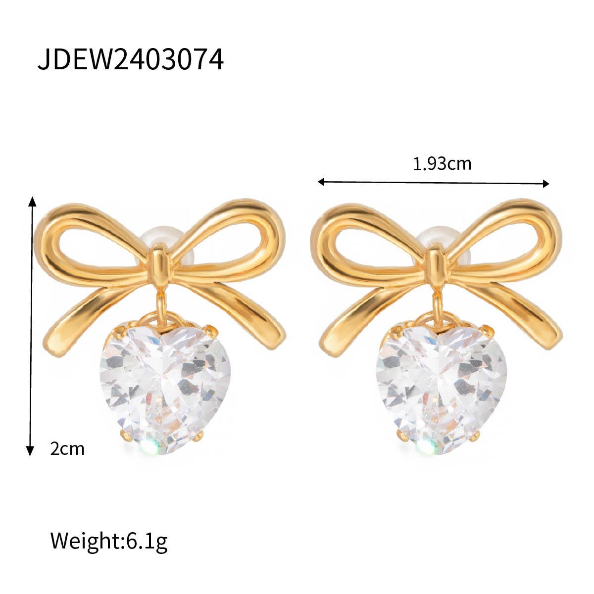 A HEART HUNG ON A BOW EARRINGS_CWAJE1360