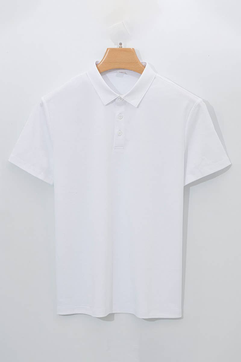 CWTBLS1788_SIMPLE SOLID COLOR ALL-MATCH MEN'S GPOLO SHIRT