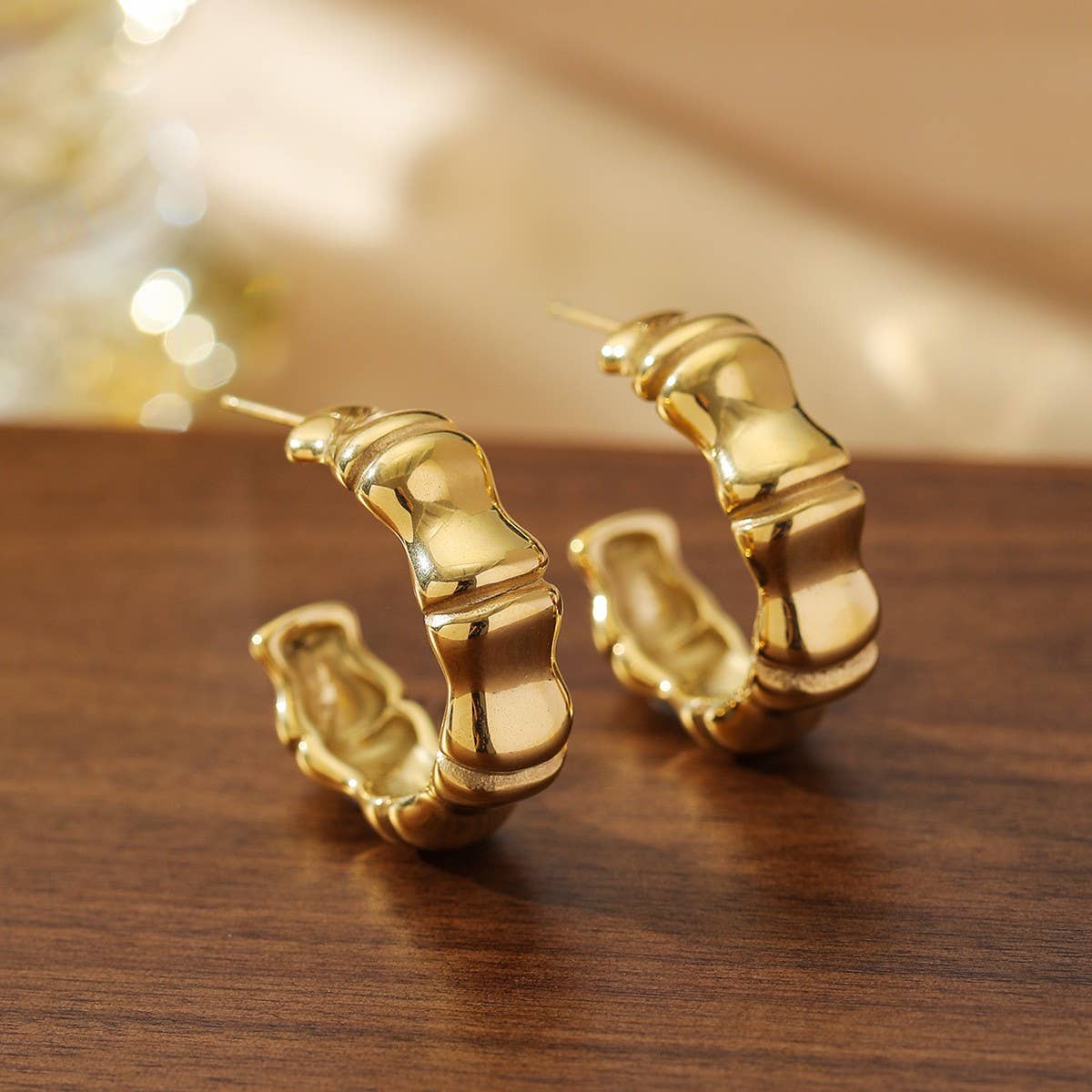 18K GOLD-PLATED STAINLESS STEEL EARRINGS_CWMM3618