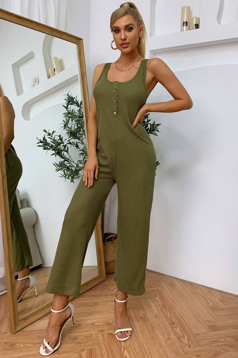 CWSJS0338_Round Neck Sleeveless Long Wide Leg Jumpsuits