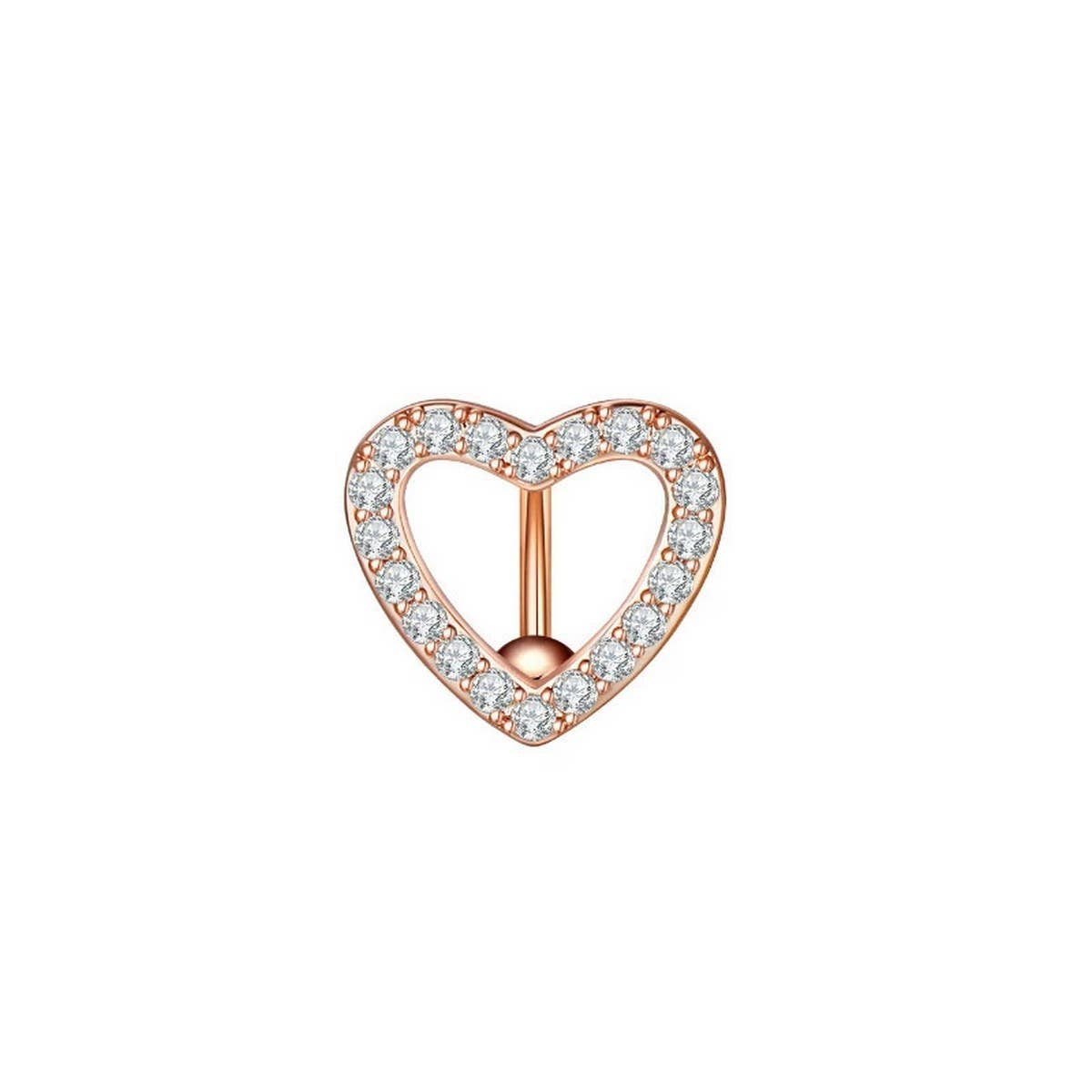 Bow Heart CZ Belly Button Ring ??New Design_CWMM9183